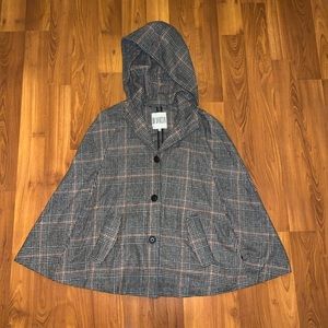 BB Dakota Capelet Hooded Coat Plaid